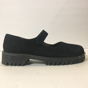 Lisa B. Black suede Mary Janes NWOB